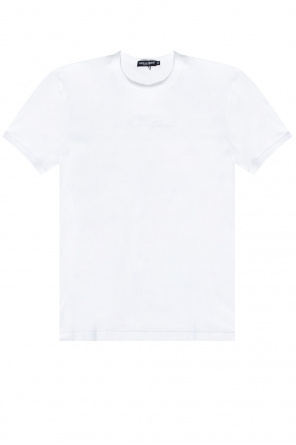 Dolce & Gabbana White Cotton T-shirt With Logo