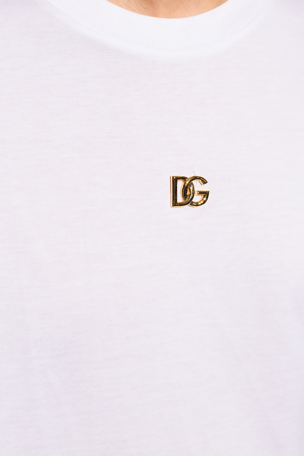 Dolce & Gabbana White Amor Cotton Crewneck Men's T-shirt - 44 IT