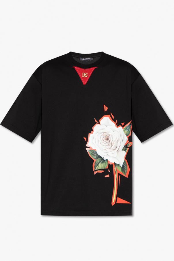 dolce glossy & Gabbana T-shirt with floral motifs