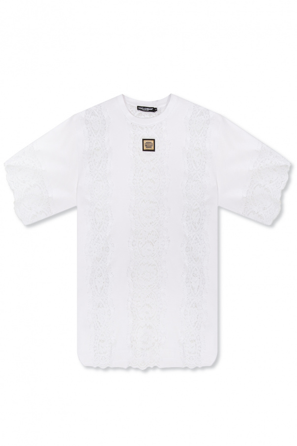 dolce silk & Gabbana tropical-trimmed T-shirt