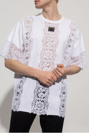 dolce silk & Gabbana tropical-trimmed T-shirt