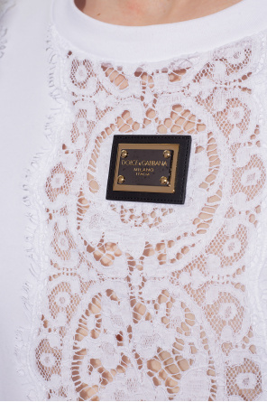 Dolce & Gabbana Lace-trimmed T-shirt