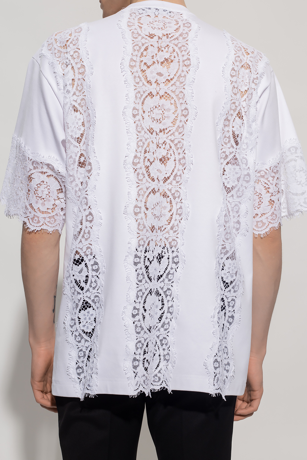 dolce knit & Gabbana Lace-trimmed T-shirt