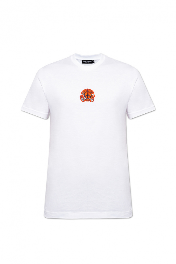 Джинсы dolce&gabbana брюки The ‘Reborn to Live’ collection patched T-shirt