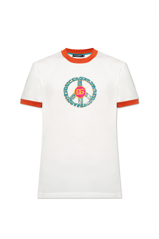 dolce Men & Gabbana T-shirt z logo z kolekcji ‘Reborn to Live’