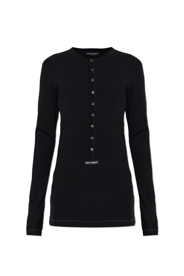 Cotton Top with Crew Neckline od Dolce & Gabbana