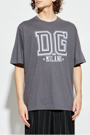 Dolce & Gabbana T-shirt with a logo and velvet finish