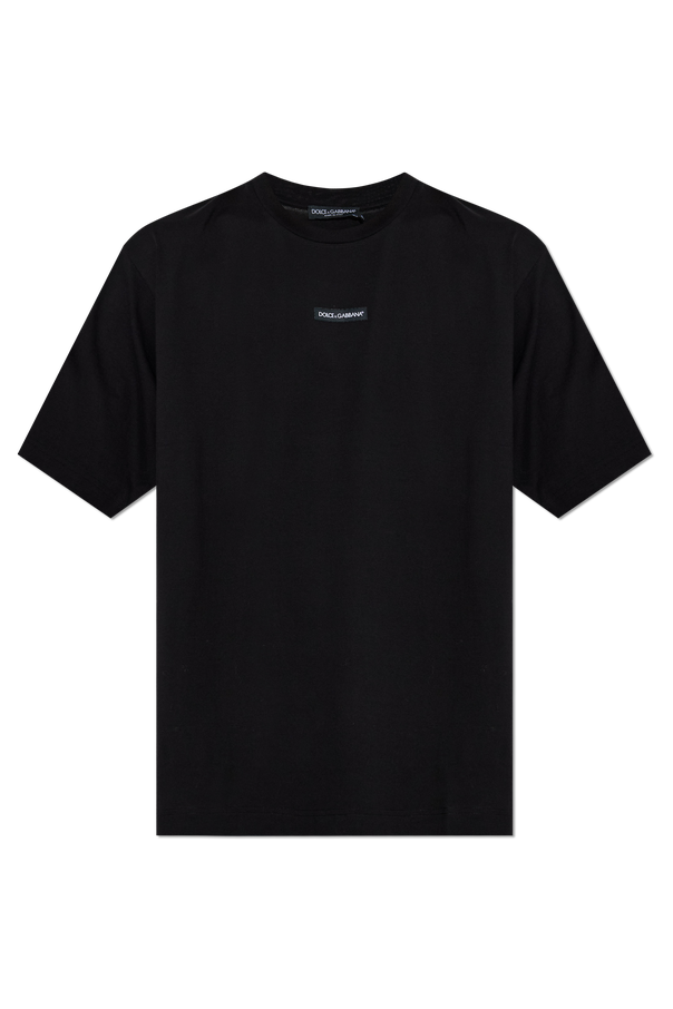 Cotton T-Shirt with Sewn Logo od Dolce & Gabbana