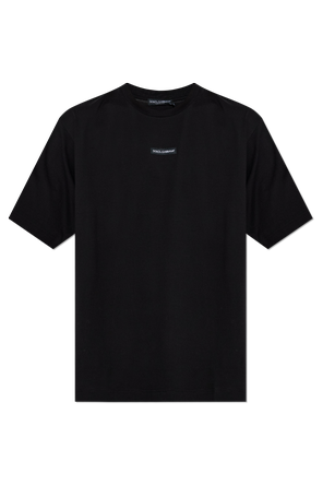 Cotton T-shirt with Sewn Logo