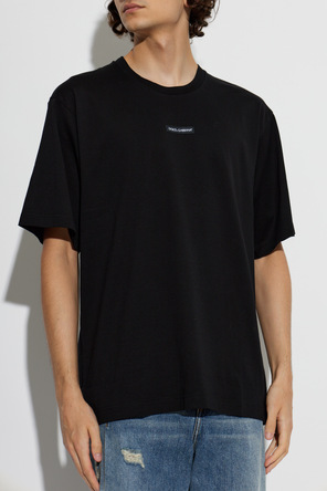 Dolce & Gabbana Cotton T-shirt with Sewn Logo