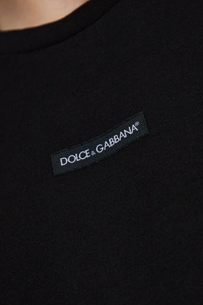 Dolce & Gabbana Cotton T-shirt with Sewn Logo