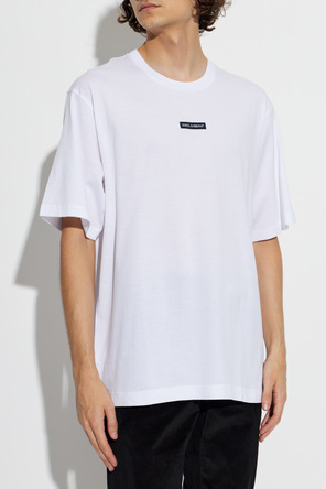 Dolce & Gabbana Cotton T-shirt with Sewn Logo by Dolce & Gabbana
