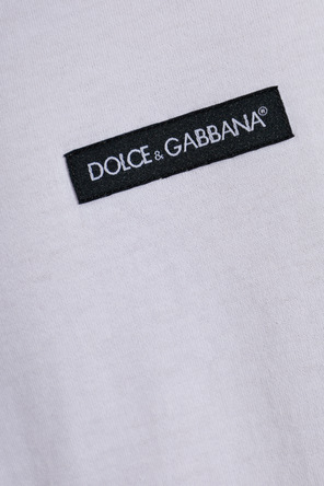 Dolce & Gabbana Cotton T-shirt with Sewn Logo by Dolce & Gabbana