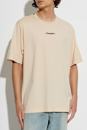 Dolce & Gabbana Camiseta de algodón con logo bordado
