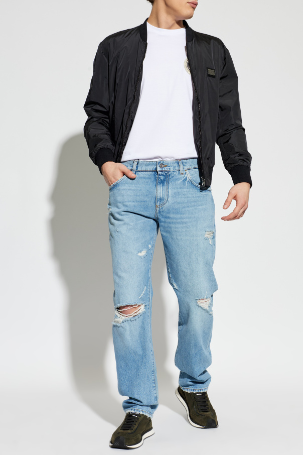 Dolce & Gabbana T-shirt z naszywką z logo