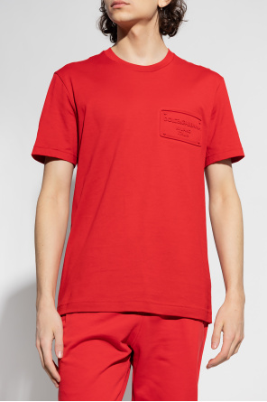 dolce trousers & Gabbana Cintura in pelle di vitello con logo DG Schwarz T-shirt with logo
