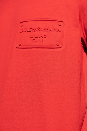 dolce trousers & Gabbana Cintura in pelle di vitello con logo DG Schwarz T-shirt with logo