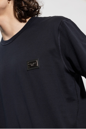 dolce & gabbana black striped sweatshirt T-shirt with logo