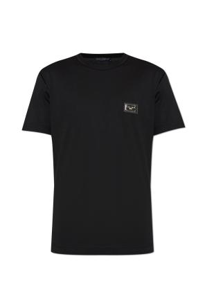 T-shirt with logo applique