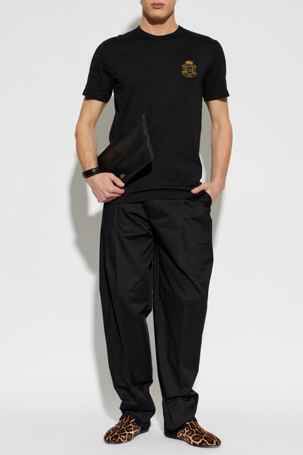 Dolce & Gabbana T-shirt z naszywką z logo