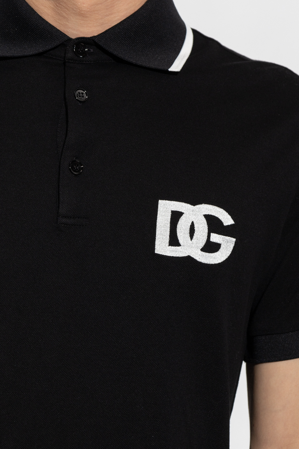 Dolce & Gabbana ribbed long sleeved polo shirt