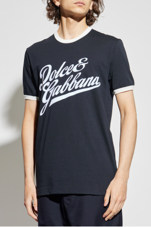 Dolce & Gabbana T-shirt with a logo and a velvet finish
