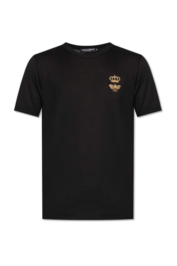 T-shirt with a logo embroidered with lurex thread od Dolce & Gabbana