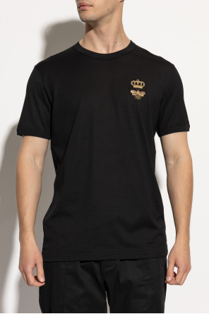 Dolce & Gabbana T-shirt with a logo embroidered with lurex thread