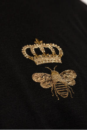 Dolce & Gabbana T-shirt with a logo embroidered with lurex thread