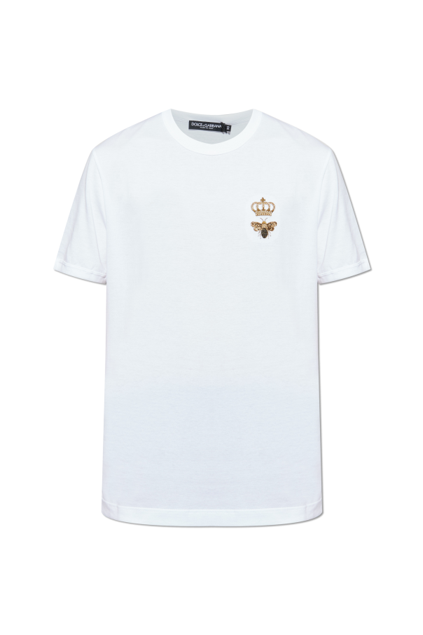 Dolce & Gabbana T-shirt with logo embroidered with lurex thread