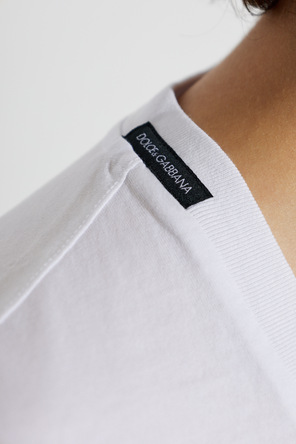 Dolce & Gabbana Tricou din bumbac cu logo aplicat