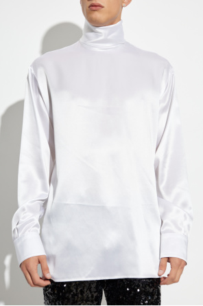 Dolce & Gabbana Silk top with stand-up collar