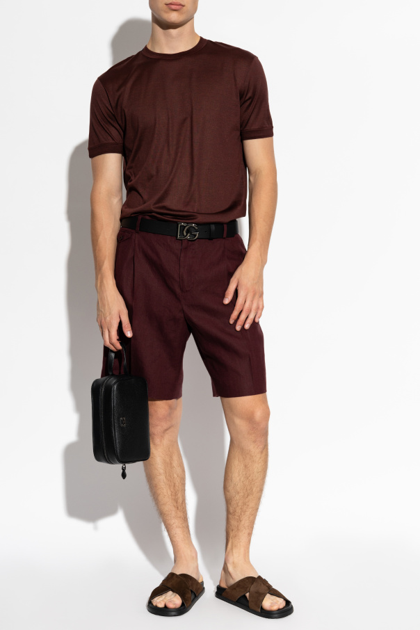 Dolce & Gabbana T-shirt de seda com aplicação de logótipo