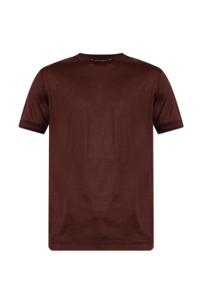 Silk T-shirt with logo patch