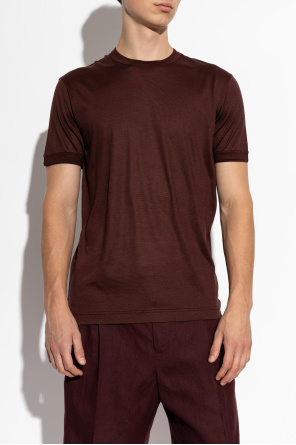 Dolce & Gabbana T-shirt de seda com aplicação de logótipo