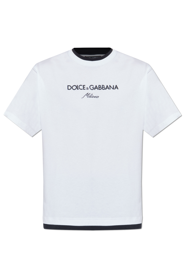 T-shirt with embroidered logo od Dolce & Gabbana