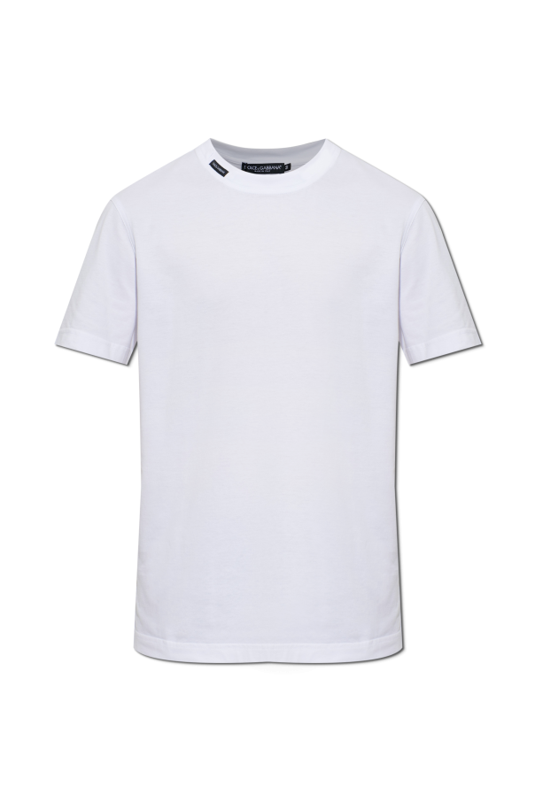 T-shirt with logo patch at the neckline od Dolce & Gabbana