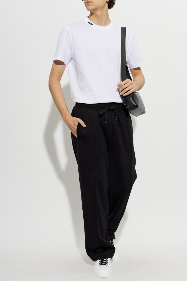 Dolce & Gabbana T-shirt with a logo patch at the neckline
