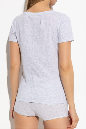 American Vintage T-shirt z dekoltem w serek