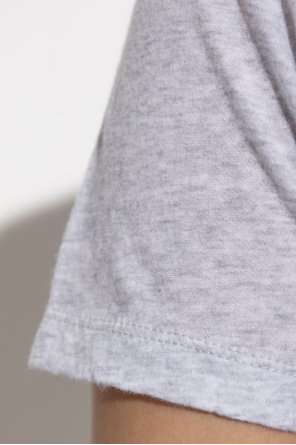 American Vintage T-shirt z dekoltem w serek