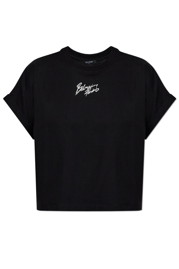 Top with printed logo od Balmain