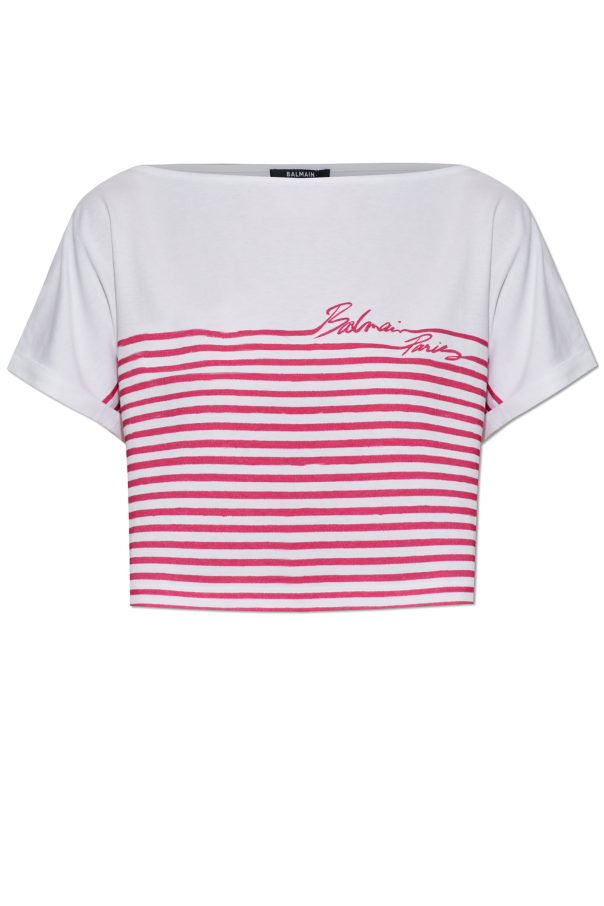 Top with a striped pattern od Balmain