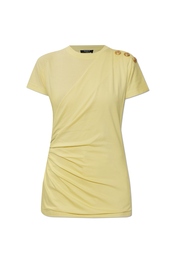 T-shirt with decorative draping od Balmain