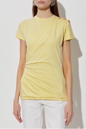 Balmain Camiseta con drapeado decorativo
