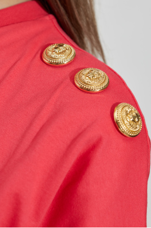 Balmain T-Shirt mit dekorativer Drapierung