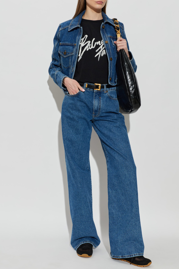 Balmain T-Shirt mit aufgedrucktem Logo