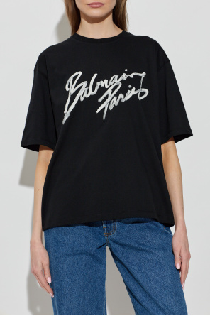 Balmain T-Shirt mit aufgedrucktem Logo