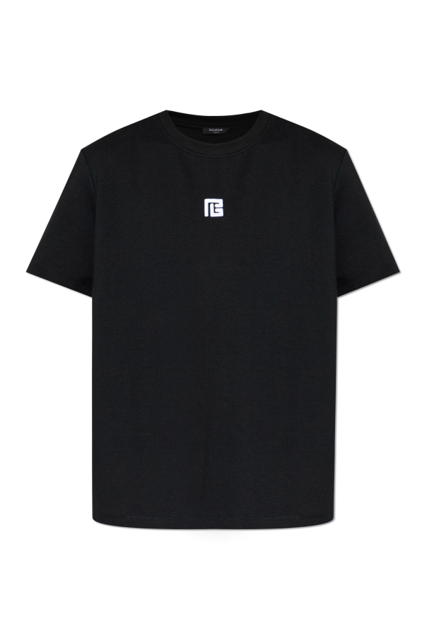 T-shirt with embroidered logo od Balmain