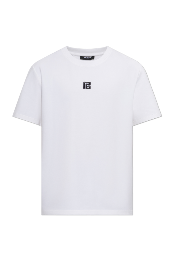 T-shirt with embroidered logo od Balmain