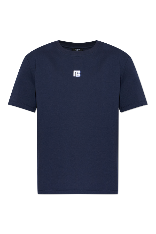T-shirt with embroidered logo od Balmain